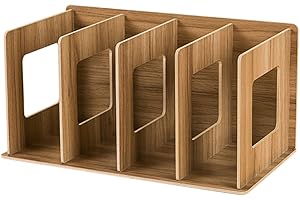 Support de rangement en bois pour CD - DVD - Livres - FOKOM , nature, 30.5 x 15 x 17cm