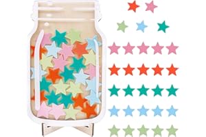 ONECK Barattolo di Ricompensa per Bambini, Barattolo Premio con 30 Stelle, Tabella delle Ricompense per il Buon Comportamento, Barattolo di Ricompensa per Vasino e Premi Educativi (Stelle Luminose)