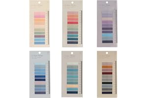 AMZSKU Lot de 1200 onglets pour notes autocollantes, 6 styles, pastel, autocollants, inscriptibles, avec règle pour marquage de page, marque-page (A-1200 pièces, 6 styles)