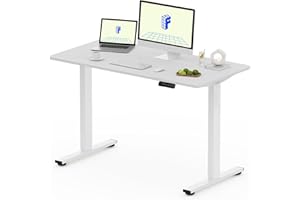 FLEXISPOT FQ Pro Escritorio Elevable Eléctrico 120x60cm, Mesa Elevable con Tablero Entero, Retroceso Ante Obstáculos, 4 Función de Memoria, Standing Desk para Oficina & Hogar y Teletrabajo, Blanco
