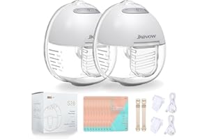 Sacaleches Electricos, Jkevow Extractor de Leche Materna con 2 Modos y 9 Niveles de Succión, Sacaleches con 10 Bolsas Leche Materna - 24mm (Blanco)