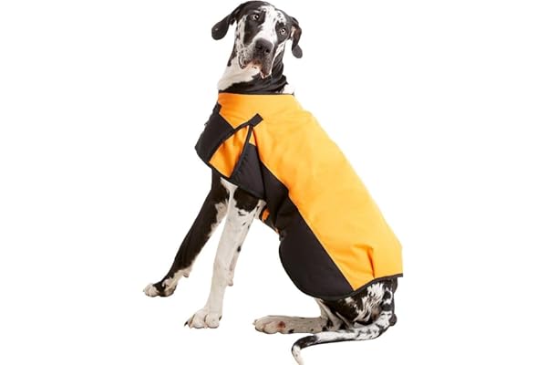 WapaW Winter Dog Jacket 600D Ripstop Waterproof Winter Coat for Pets Warm Cold Weather Cloths (XL (26.5 Inch), Orange)