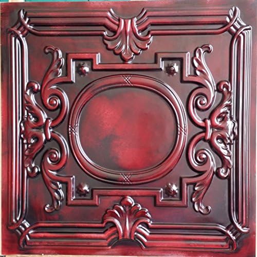 ceiling tiles false tin paint aged red wood color public house ceiling panels PL15 10pcs/lot