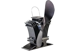 AA-KAMINWELT Ecofan 806 BelAir Schwarz Ventilator für Pelletofen Gasofen Holzofen Kaminofen