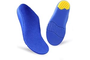 MMFOOT Solette Plantari Per Bambini Comfort Atletico Gel in Uretano Poli Inserti Sportivi Per Bambini Cuscino Per Tallone Per Piedi Piatti Supporto Per Arco Dolore Al Piede -25.5CM