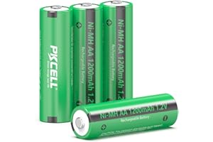 AA Piles Rechargeables 1200 mAh 1,2V NiMH pour Manette de Console,Jouets,Lampes Solaires,Lot de 4,PKCELL