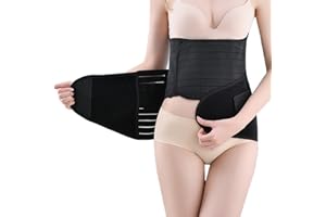 ISMOL Faja postparto 3 en 1 para mujer, faja abdominal postparto, faja abdominal después de cesárea, faja postparto después del parto (negro, M)