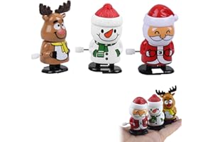 KARELLS Lot de 3 Jouets à Remonter de Noël,Jouets à Remonter,Mignon Noël Mécanique,Petits Cadeaux de Table Noel Sacs de Fête, Jouet Figurines Mecanique Cadeau