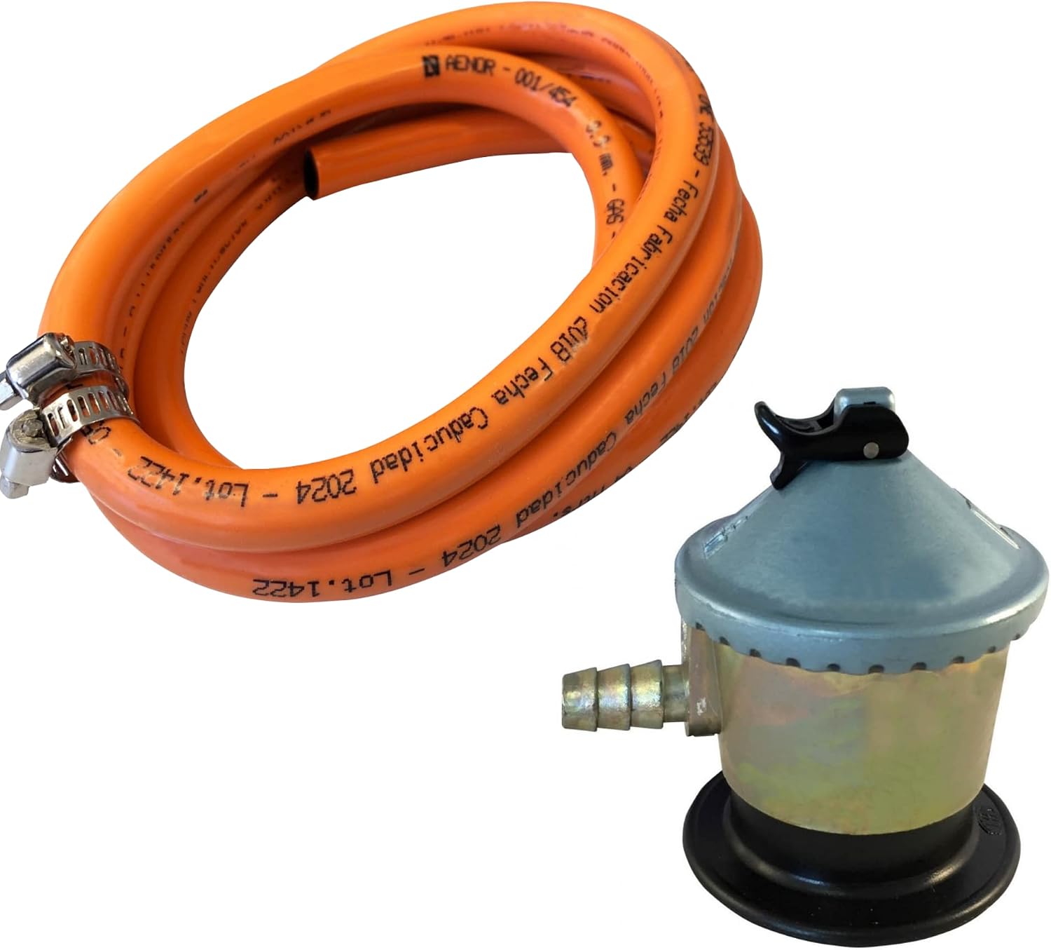 Homelux 300066 Kit Regulador Gas Domestico y Manguera con Abrazadera, 1.5 m