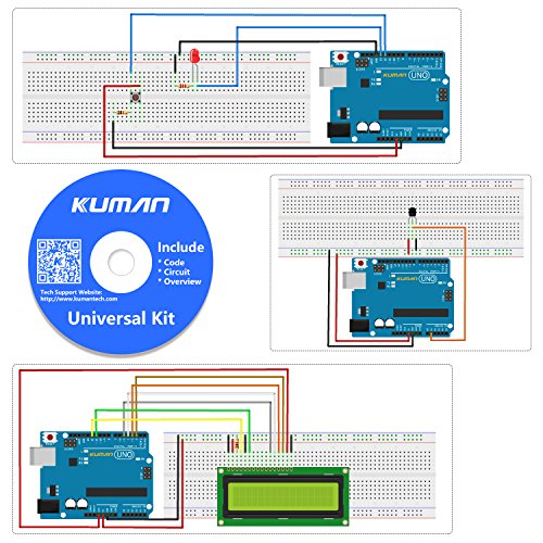 Kuman M  s Completo y Avanzado de Arduino Mega Starter Kit para Arduino Uno R3 con Gu  as Tutorial Detallada  MEGA2560  Mega328 5V Motor Paso a Paso  Kit Arduino con Placa
