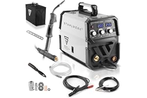 STAHLWERK MIG MAG 200 ST IGBT - Saldatrice MIG MAG a gas con 200 ampere, adatta al filo animato FLUX, con MMA E-Hand, 7 anni di garanzia del produttore.