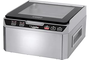 Caso VacuChef 40 - Appareil de mise sous vide à cloche en acier inoxydable, chambre à vide de 3L 70 litres/minute, double soudure, temps de vide et de soudure réglables