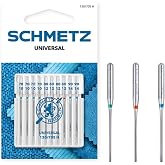 SCHMETZ Dikiş makinesi iğneleri: 10 evrensel iğne, standart iğne, iğne kalınlığı 70/10-90/14, dikiş seti, 130/705 H, her stan