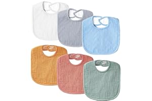 SLOSH Bavoirs Bébé Imperméables Etanche Waterproof Naissance Bebe Nouveau Né 0 mois à 36 mois 3 ans Coton Doux Absorbant Respirent Nourrissons Unisex Garçons Filles