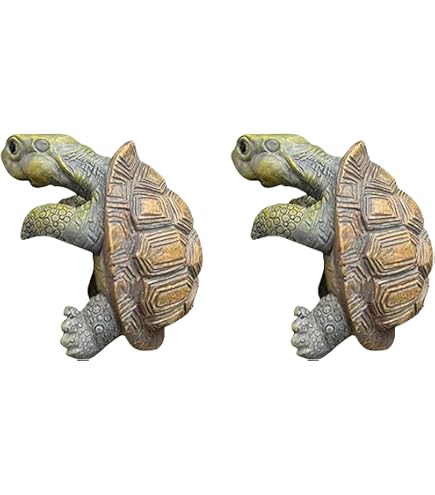 Statuine Decorative Tartaruga In Resina - Per Giardino, Vasi, Acquari, Interno/esterno, Dimensioni 4x6x7.5 Cm
