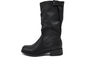 IF Fashion Stivali Stivaletti Al Polpaccio da Donna Biker Motociclista 991