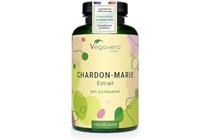 Chardon Marie | Extrait 35 000 mg/jour | Avec 80% Silymarine + 30% Silybine | Sans Additifs | Dépuratif Foie Naturel + Digestion | 120 Gélules | VEGAN | Vegavero®