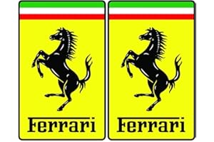 Stickerloveshop Ferrari Auto Aufkleber Tuning Sticker 2 Stück Emblem Logo JDM Pferd S&F (10x6,4 cm Rechteckig)