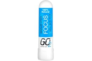 GO2 Inhaler Focus Stick — Essential Oils for Convenient On-The-Go Use — 100% Natural, Synthetic-Free and Cruelty-Free (1ml Tube)