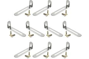 Ronoza 10 Stück Winkelverbinder 72,5x24x15mm, Edelstahl winkel L-förmige Möbel Verstellbare Befestigungswinkel mit 2 Langloch für Tabelle Stuhl Bücherregal(Silber)