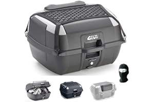 FARBROTHERSONLINE COMPATIBILE CON MOTO GUZZI BREVA V 750 i.e. BAULETTO MONOLOCK+PIASTRA+RETE+SCHIENALE GIVI PER 2 CASCHI INTEGRALI O JET 45LT INSERTI ARGENTO PER MOTO-SCOOTER CON PORTAPACCHI