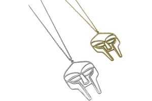 Gifts From The Crypt MF DOOM Mask Stainless Steel Necklace | Gold Silver Hip Hop Rapper Music Artist Doomsday Chain Pendant