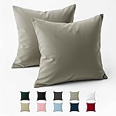 Dreamzie - Pillowcase 60x60 cm - 100% Reinforced Cotton - Light Grey | Set of 2 &middot; Oeko-Tex certified &middot; Zip &middot; 57 threads per c