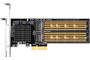 GLOTRENDS PA20 Tarjeta de Expansión de 2 Puertos M.2 NVMe a PCIe 3.0 X4, Admite Bifurcación PCIe, Compatible con el tamaño 22110/2280/2260/2242/2230