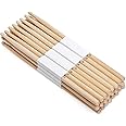 Suwimut 12 Pairs Drumsticks, Hard Maple 2B Wood Tip Drum Sticks, Exercise Drum Sticks for Adults Kids and Beginners, Musical Instrument Percussion Accessories