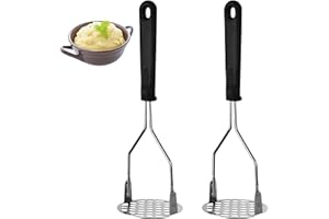 ZISHAN 2 pcs Potato Masher, Masher for Mashed Potatoes with Heat Resistant Non Slip Handle, Potatoes Masher Potato Ricer, Ideal for Mashed Potatoes, Jam, Vegetables and Fruits, 2311THRTJYT473