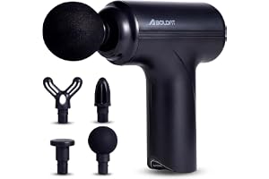 Boldfit Massage Gun for Pain Relief Full Body Deep Tissue Muscle Massager with 4 Pro Heads, 6 Speed Levels & Type-C Charging with 3000mAh Battery for Gym & Home BoldGun CompactX Mini, Black