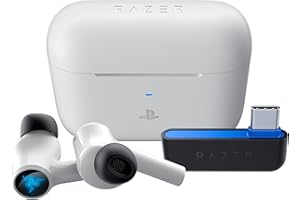 Razer Hammerhead HyperSpeed - Écouteurs Gaming sans Fil Multiplateforme pour PlayStation (Sans Fil HyperSpeed, Réduction Active du Bruit, Bluetooth 5.2, Jusqu'à 30H de batterie) Blanc
