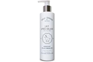 LABEL PROVENCE NATURE Lait après-soleil au Lait d'Ânesse BIO + Aloe Vera. Soin corps Solaire Hydratant et Apaisant. Flacon pompe 250 ml