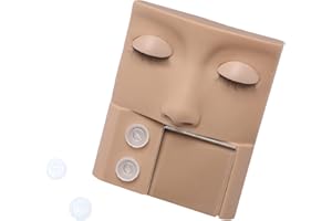 BEAUTY7 Lash Silicone Mannequin Head, Eyelash Extension Kit, Lash Extension Practice Replacement 3 in 1 Eyelids Removable Eyelids Silicone Eyelash Training Practice Makeup Practice Face Lash Plate