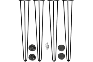 LUCN Möbelfüße, 4er Set, Hairpin Legs Austauschbare Tisch &Schrank Beine Haarnadelbeine Tischgestell, mit Bodenschoner und Schrauben Verfügbar in Höhe von 10cm-71cm
