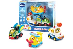 VTech - Tut Tut Bolides, Coffret Trio Loisirs, 3 Voitures Interactives, Avion Ã€ Hélices, Voiture De Police Et Quad, Jouet Musical Et Sonore, Cadeau Enfant De 1 an Ã€ 5 Ans - Contenu en Français