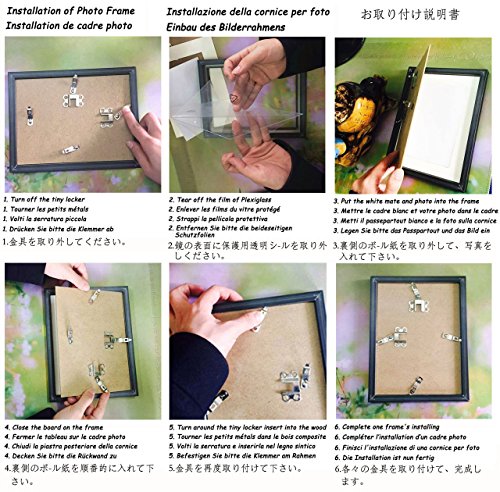 Giftgarden 10er Holz Bilderrahmen Set MIT Passepartout 10×15 - 2