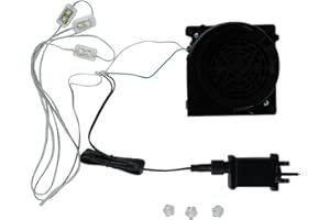 NIKJEBDF Inflatable Air Blower Replacement, 12V 1.0A Fan Blower Motor with 3 LED Light String, Indoor Outdoor Air Blower for Various Shapes Inflatables, Witch, Pumpkin, Ball, Christmas Decoration