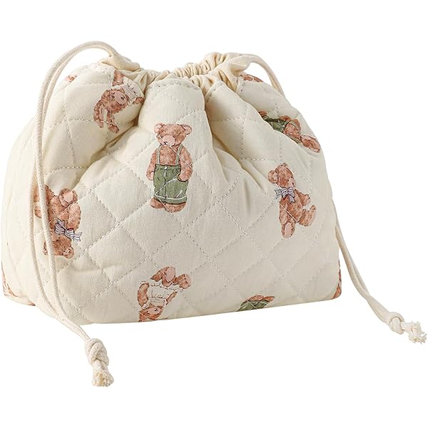 JCUGSBS Gesteppte Kosmetiktasche Mit Blumenmuster – Große Baumwoll-Make-up-Tasche Für Pinsel & Beauty-Utensilien