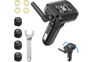 GOTRAIN TPMS - Sistema de monitoreo de presión de neumáticos con 4 sensores externos, sistema de monitoreo de presión de neumáticos en tiempo real 0-50 PSI para SUV, MPV, RV y MPV (con antena)