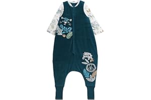 Petit Béguin - Turbulette d'hiver en Velours avec Pieds Retroussables et Manches Amovibles Borneo