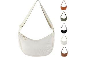 Uwiyo Crescent Bag for Women, Corduroy Dumpling Bag Hobos Crossbody Bag Portable Crescent Bag Small Crescent Cross Body Bag for Women Girls for Daily Use