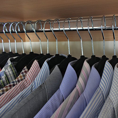 JVL Kleiderbügel mit Samtbezug, extraschmal, Schwarz, 120 Stück - 6