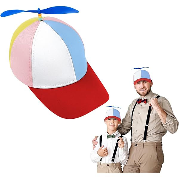Amakando Berretto Dai Colori Vivaci Con Elica Per Uomini & Donne - 55-58 Cm - Appariscente Cappello Elicottero Per Clown & Comici - Ideale Per - Foto 12