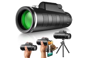 HOME SAFETY 40 x 60 Monocolo ad Alta Potenza, Dual Focus Impermeabile Cannocchiale con Clip per Telefono e Treppiede per Bird Watching, Caccia