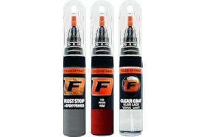 F FIRANTO FIRANTO Kit Riparazione Vernice Auto per Mazda 46V Soul Red Crystal - Set rimuovi Graffi per Vernice Auto 3in1-15ml Primer, Pennarello ritocchi Vernice, Vernice lucidante