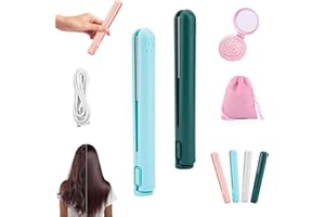 NNBWLMAEE Pipiup Curling Iron, 2-in-1 Small CurlingIron, Pipiup Mini Dual-Purpose Curling Iron, Portable USB Mini Ceramic CurlingIron, for Short Hair and Long Hair, for Home or Travel (B+D,2pcs)