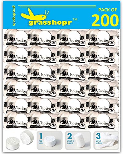 Grasshopr - Magic Tablet Napkin Compressed Coin Tissue - Pack of 200 Pieces - (CANDY PACKING) RS.540 (73.00% Off) - Amazon