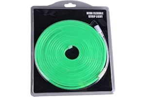 Jandei - Tira de Luz Led de Neón Flexible 12V, 5M 6x12mm 120 Leds/Metros. Color Verde. Corte 2,5cm. Decoración Interiores y Exteriores, Hogar, Negocio, Rótulos...Transformador No Incluido