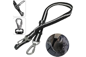 BIGCHEER Ceinture de sécurité pour Chien pour Voiture - Ceinture de sécurité pour Chien - Ceinture élastique réfléchissante avec Crochet pour Toutes Les Races de Chiens et Types de Voitures (50-80 cm)